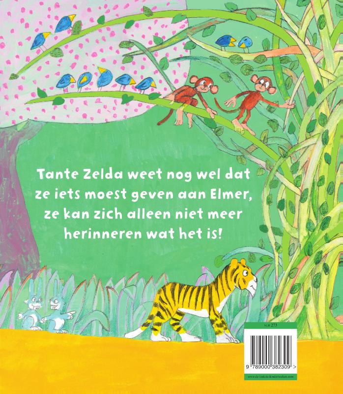 Achterkant van Elmer en het cadeautje