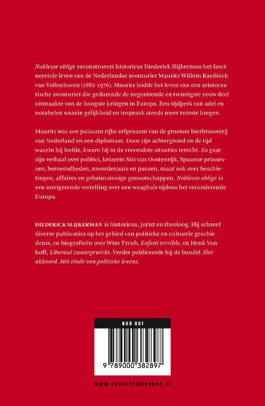 Achterkant van Noblesse oblige
