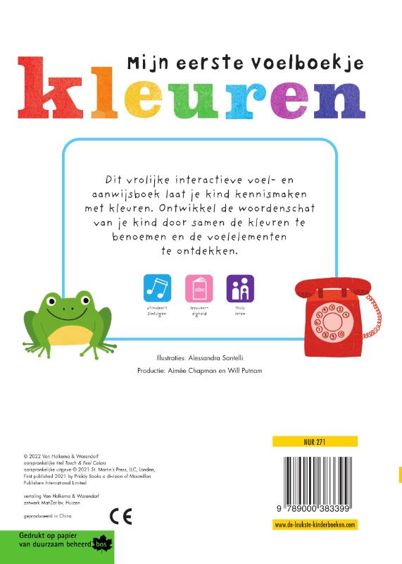 Achterkant van Mijn eerste voelboekje – Kleuren