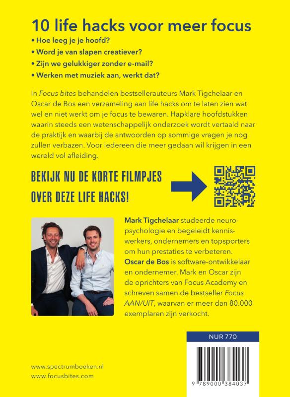 Achterkant van Focus bites