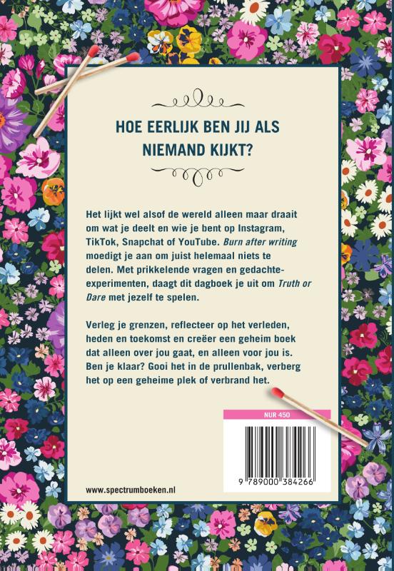 Achterkant van Burn after writing