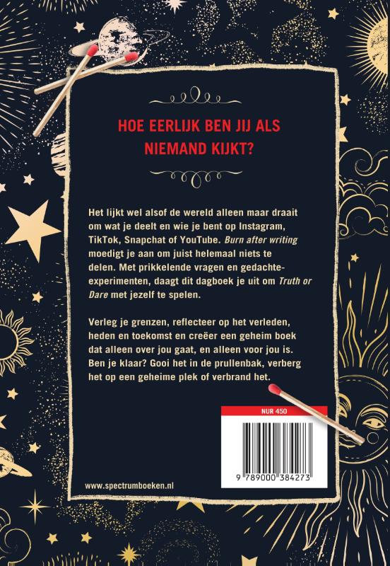Achterkant van Burn after writing
