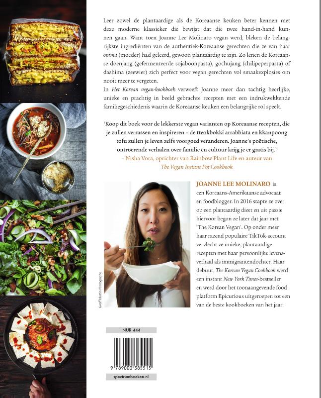 Achterkant van Het Korean Vegan kookboek