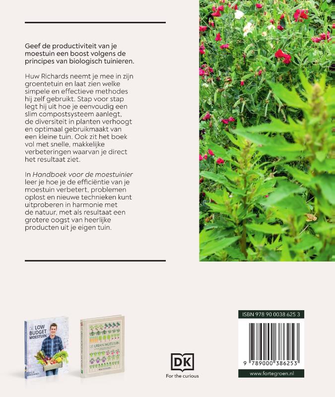 Achterkant van Handboek voor de moestuinier