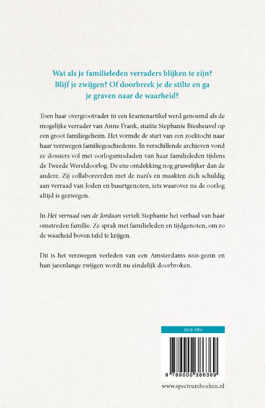 Achterkant van Het verraad van de Jordaan