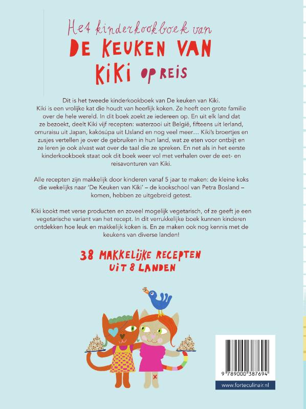 Achterkant van Het kinderkookboek van de keuken van Kiki op reis