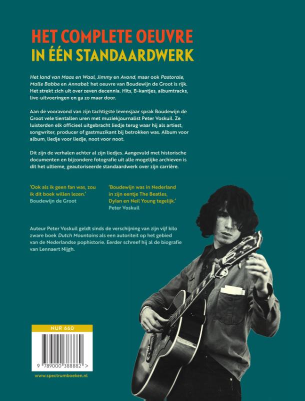 Achterkant van Boudewijn de Groot oeuvreboek