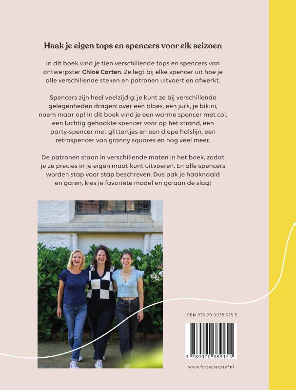 Achterkant van Chloë haakt tops en spencers