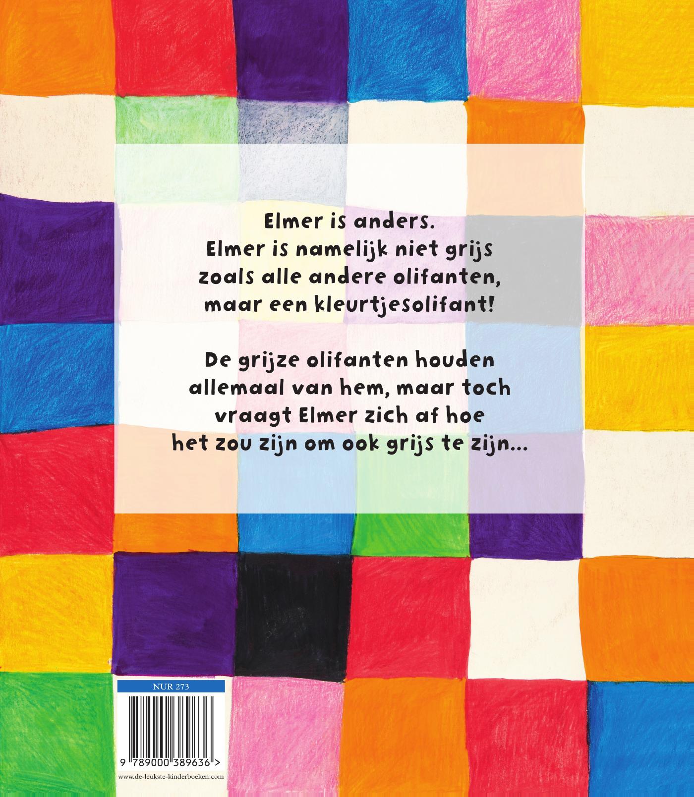 Achterkant van Elmer