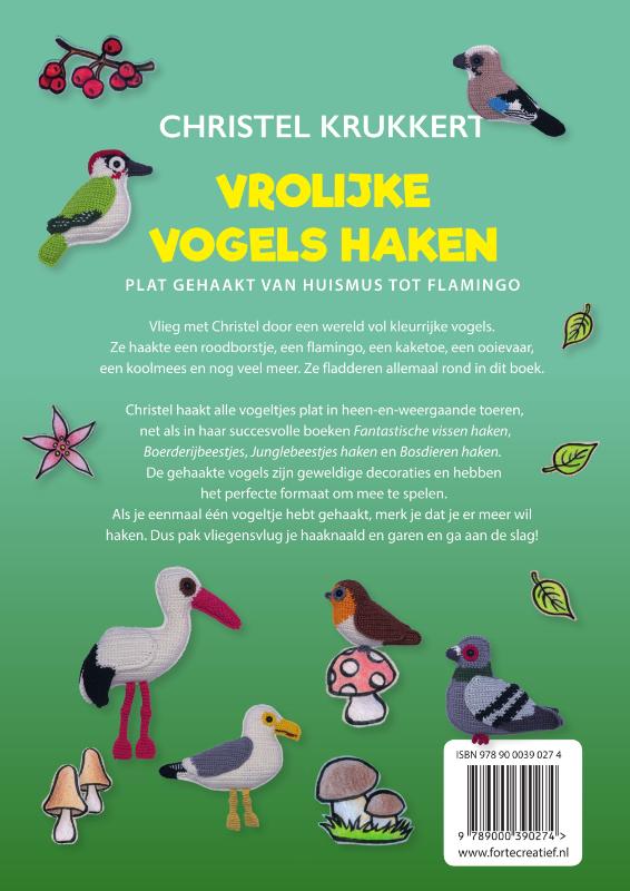 Achterkant van Vrolijke vogels haken
