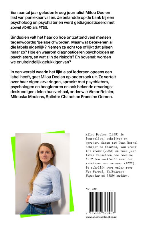 Achterkant van Gelukkig gelabeld