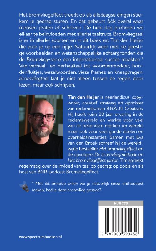 Achterkant van Bromvliegtaal