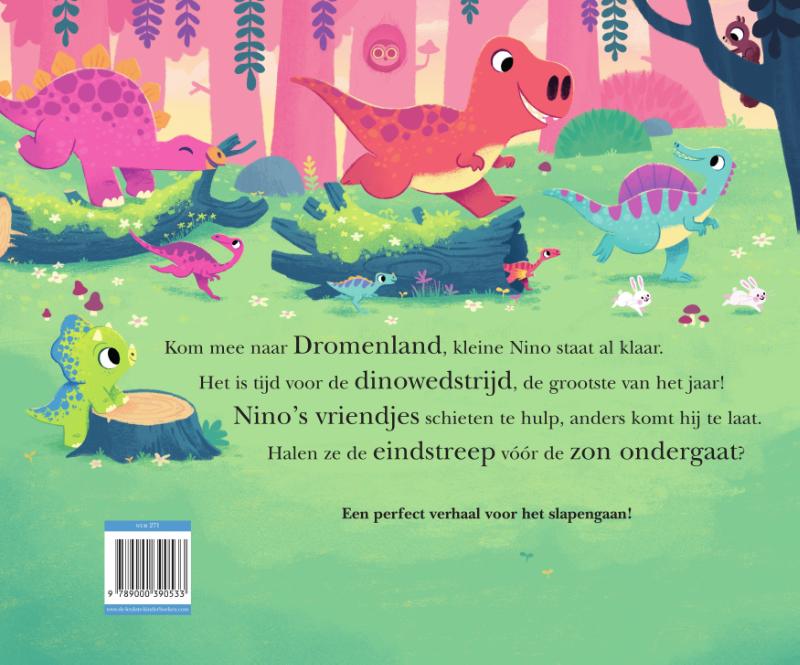 Achterkant van Over tien minuutjes naar bed - De grote dinowedstrijd