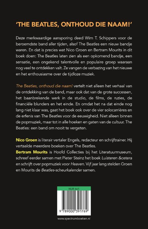 Achterkant van The Beatles, onthoud die naam!