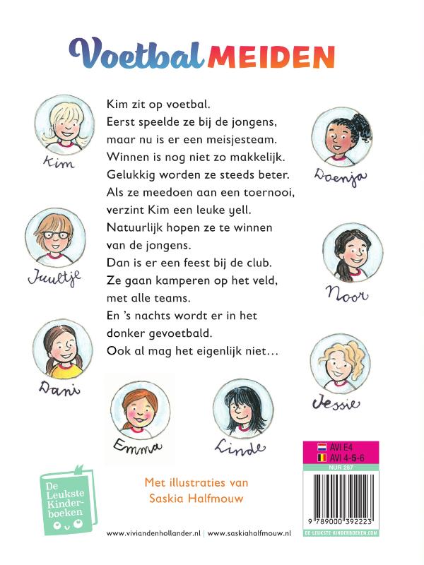 Achterkant van Voetbalmeiden