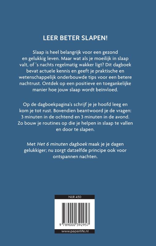 Achterkant van Het 6 minuten slaapdagboek