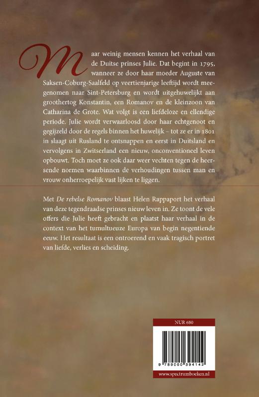 Achterkant van De rebelse Romanov