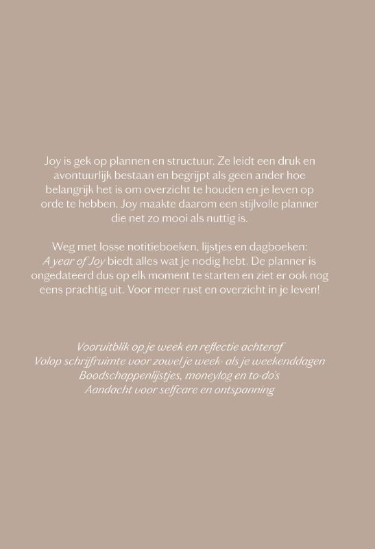 Achterkant van A year of Joy