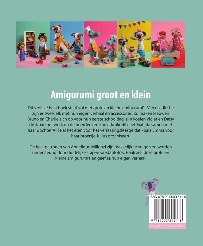 Achterkant van Amigurumi groot en klein