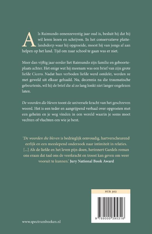 Achterkant van De woorden die bleven