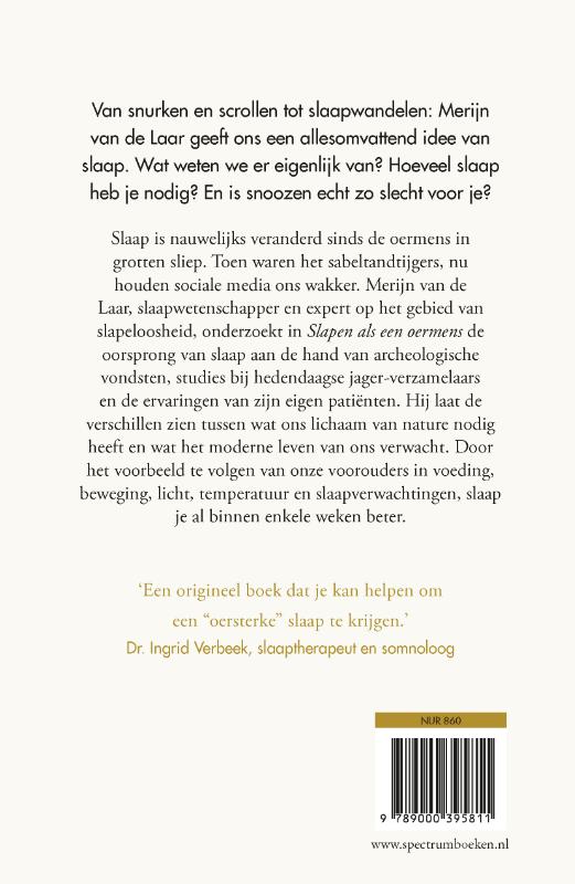 Achterkant van Slapen als een oermens