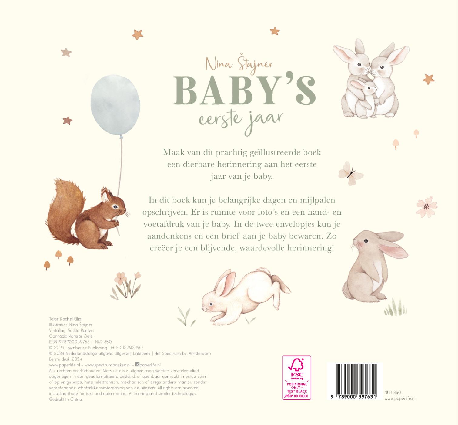 Achterkant van Baby's eerste jaar