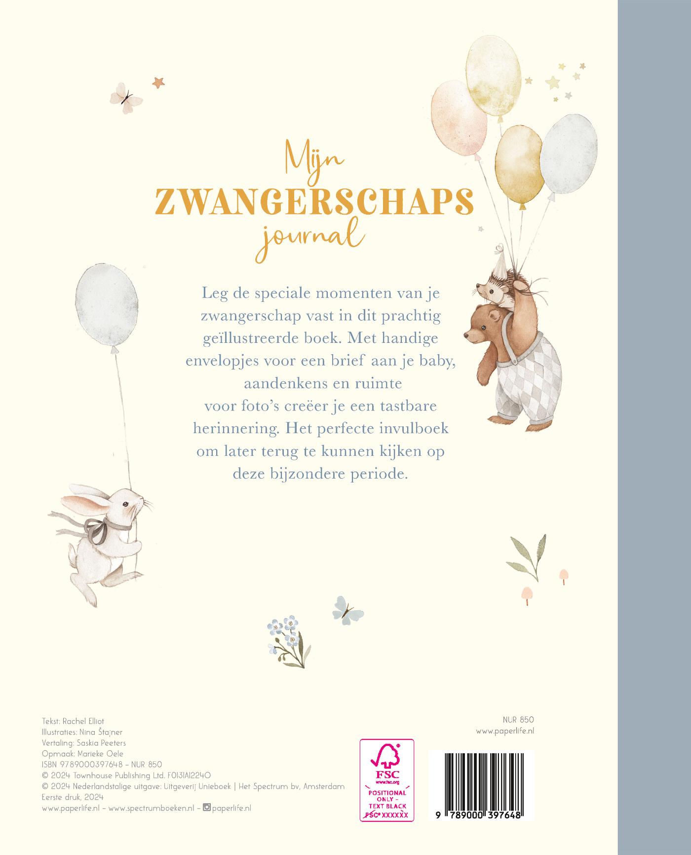 Achterkant van Mijn zwangerschapsjournal