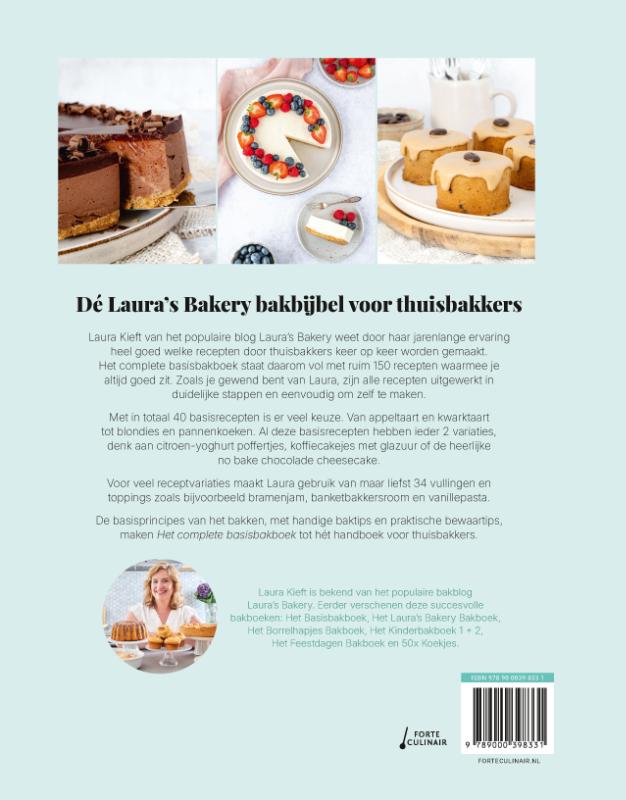 Achterkant van Laura's Bakery Het complete Basisbakboek