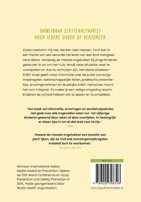 Achterkant van Het kleine kinderen-EHBO boek