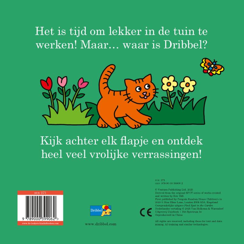 Achterkant van Dribbel in de tuin