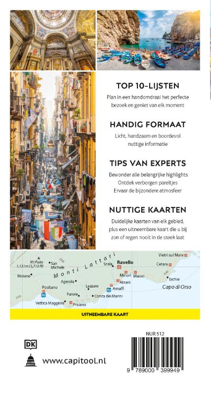 Achterkant van Napels en de Amalfikust