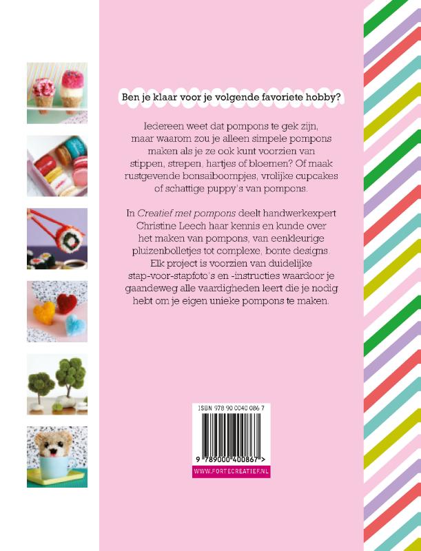 Achterkant van Creatief met pompons