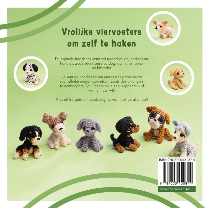 Achterkant van Minihondjes haken