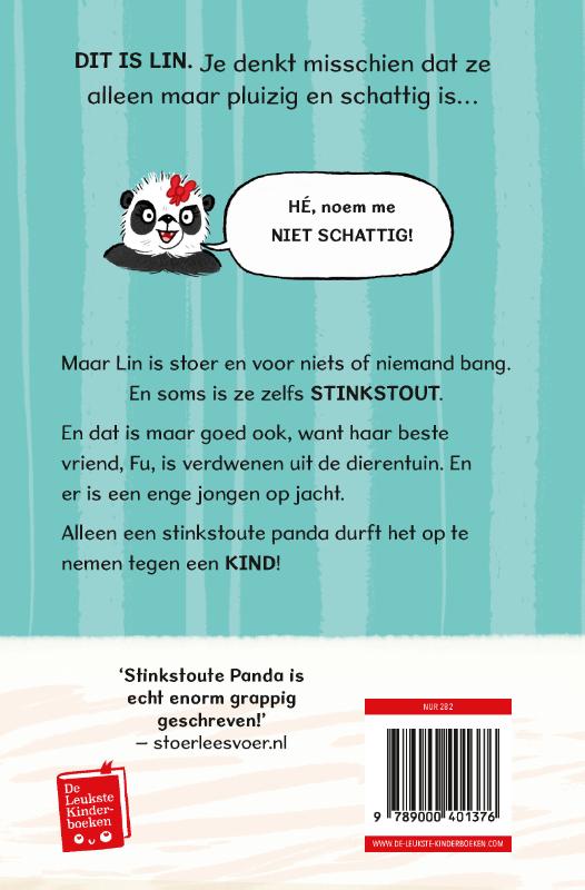 Achterkant van Stinkstoute panda en de grote ontsnapping