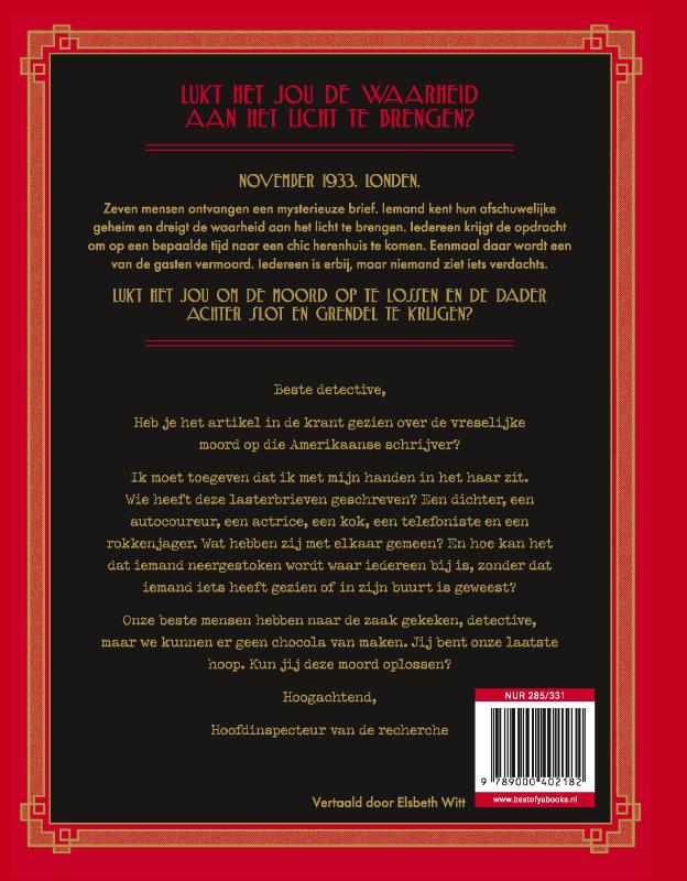 Achterkant van Jij bent de detective - Een handvol moord