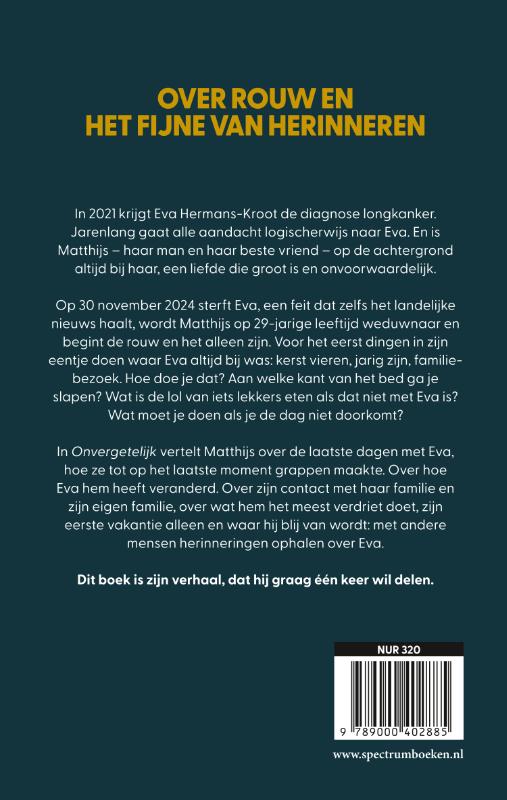 Achterkant van Onvergetelijk