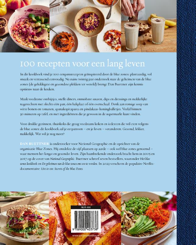 Achterkant van Blue zones eenpansmaaltijden