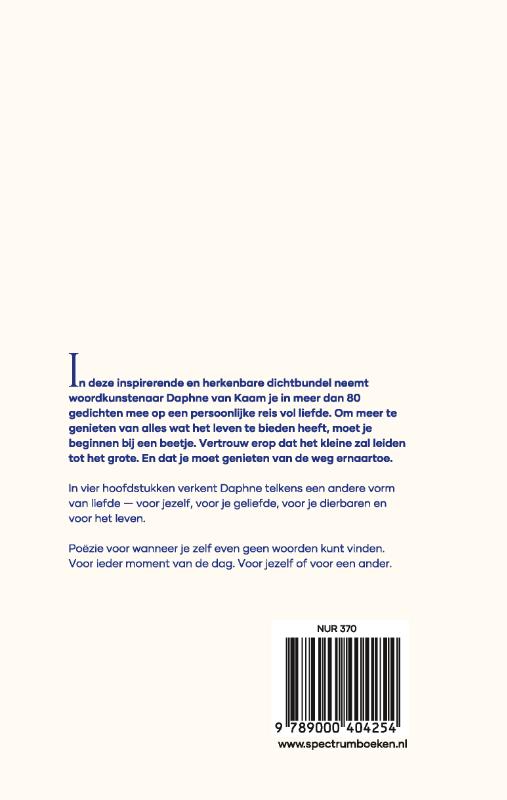 Achterkant van Alles begint bij een beetje liefde…
