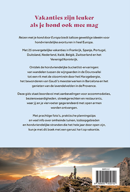 Achterkant van Reizen met je hond door Europa