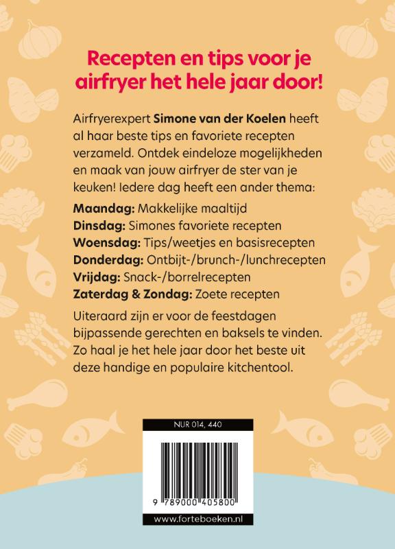 Achterkant van Airfryer scheurkalender 2027