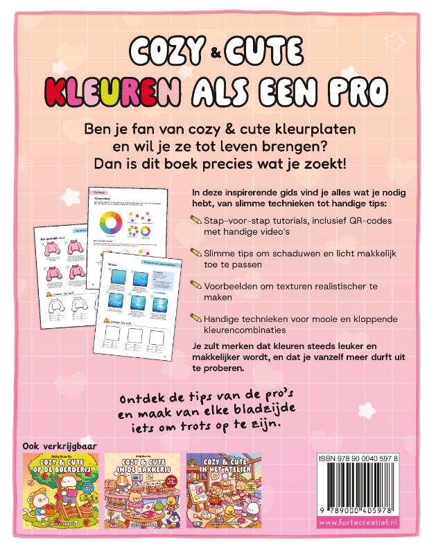 Achterkant van Cozy & cute kleuren als een pro