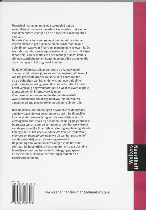 Achterkant van Financiele planning en beleggingen