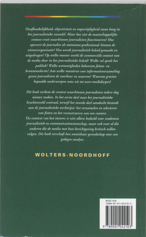 Achterkant van De context van het nieuws