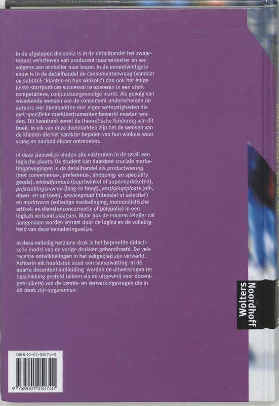 Achterkant van Marketing en detailhandel