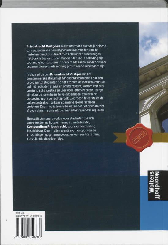 Achterkant van Privaatrecht vastgoed