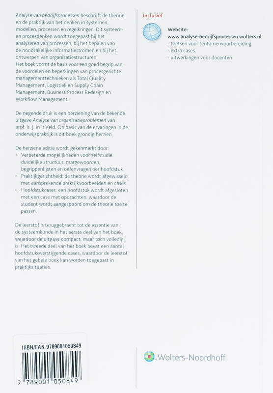 Achterkant van Analyse van bedrijfsprocessen