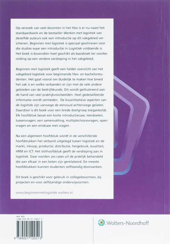 Achterkant van Beginnen met logistiek