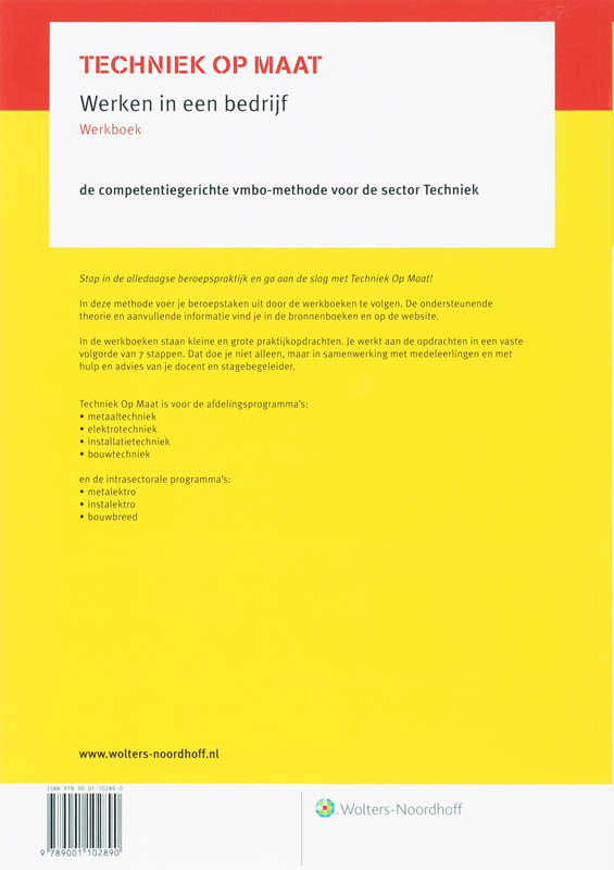 Achterkant van Werkboek