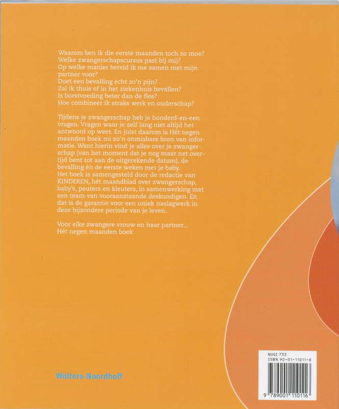 Achterkant van Het negen maanden boek