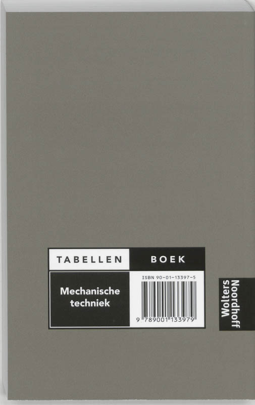 Achterkant van Tabellenboek mechanische techniek